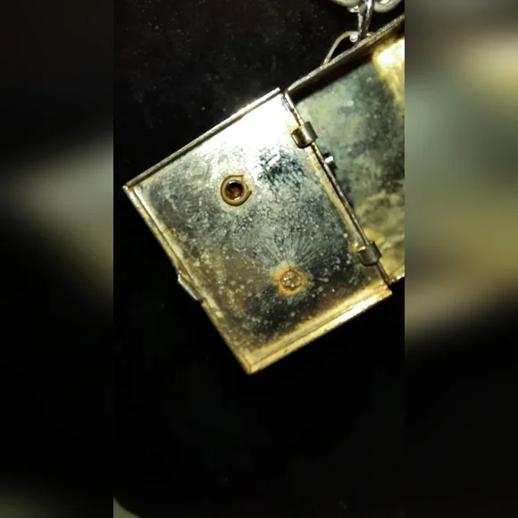 Vintage trinket, pill box Old Timey phone rhinestone pendant and charm - Picture 11 of 16